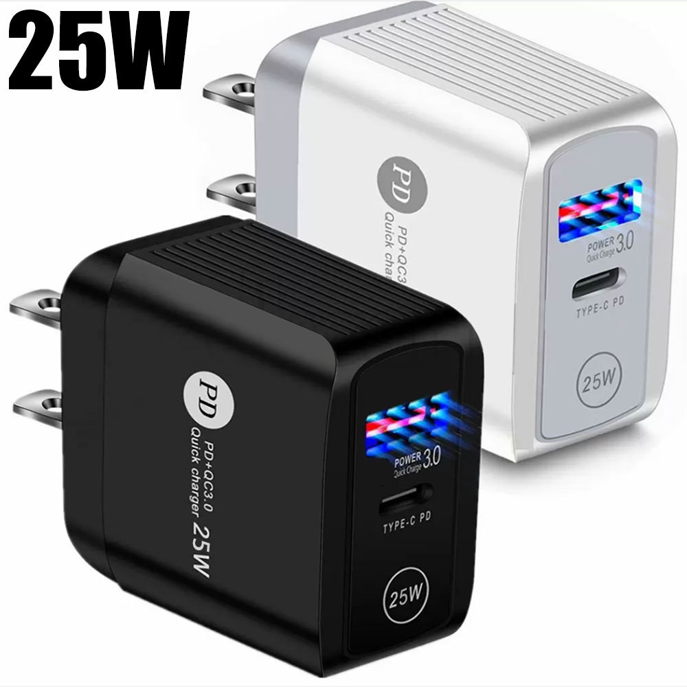 

25W Fast Quick Chargers Usb C Dual Ports PD Wall Charger Type c Power Plugs Adaptors For IPhone 12 13 14 Pro Max Samsung htc