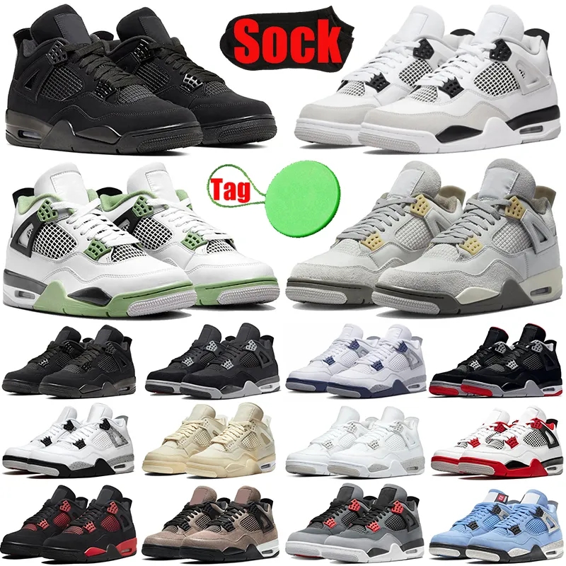 

top quality Casual Shoes Military Black Cats jumpman 4s basketballs shoes for mens womens designer casual shoe Seafoam 4 Sail University Blue Bred Plateforme men tra, 14