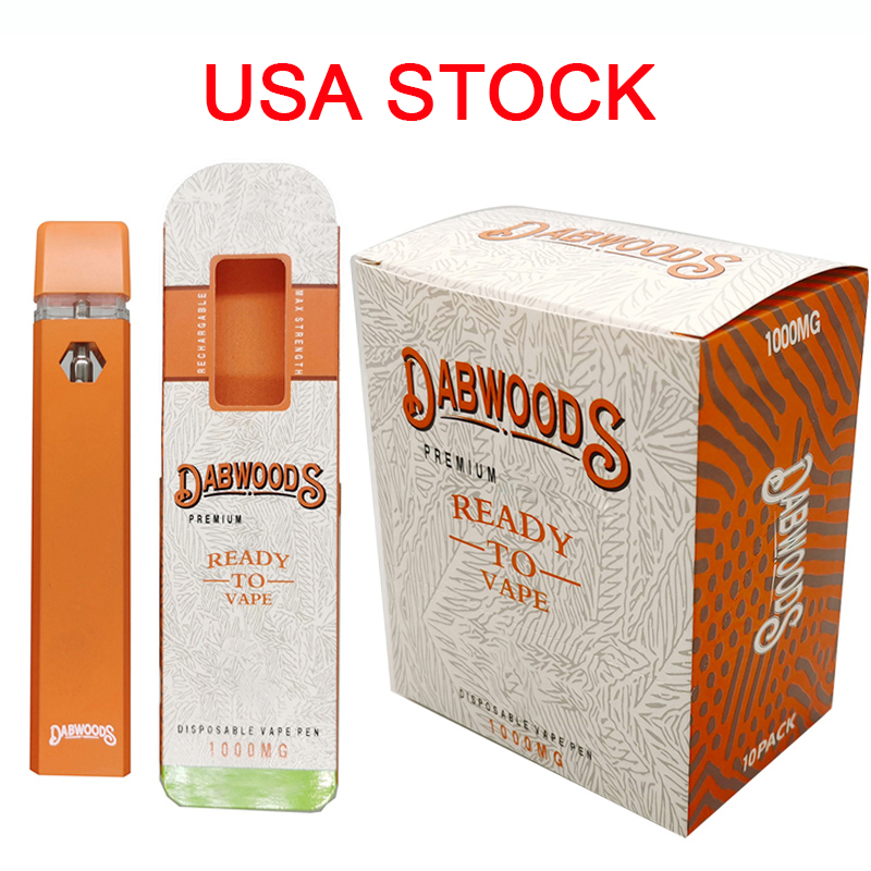

Dabwoods Disposable USA STOCK Rechargeable Device 1ml Empty PCTG Visual Tank 280mAh Battery Vape Pens Thick Oil Vapes Pods Starter Kits Vaporizer Pen with Packaging