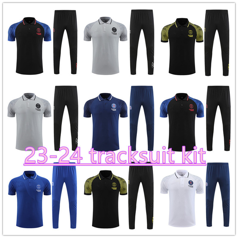 

23 24 tracksuit Paris Training Kit adult Short sleeve Survetement chandal futbol football soccer 2023 2024 psgs training suit set 04, Yellow