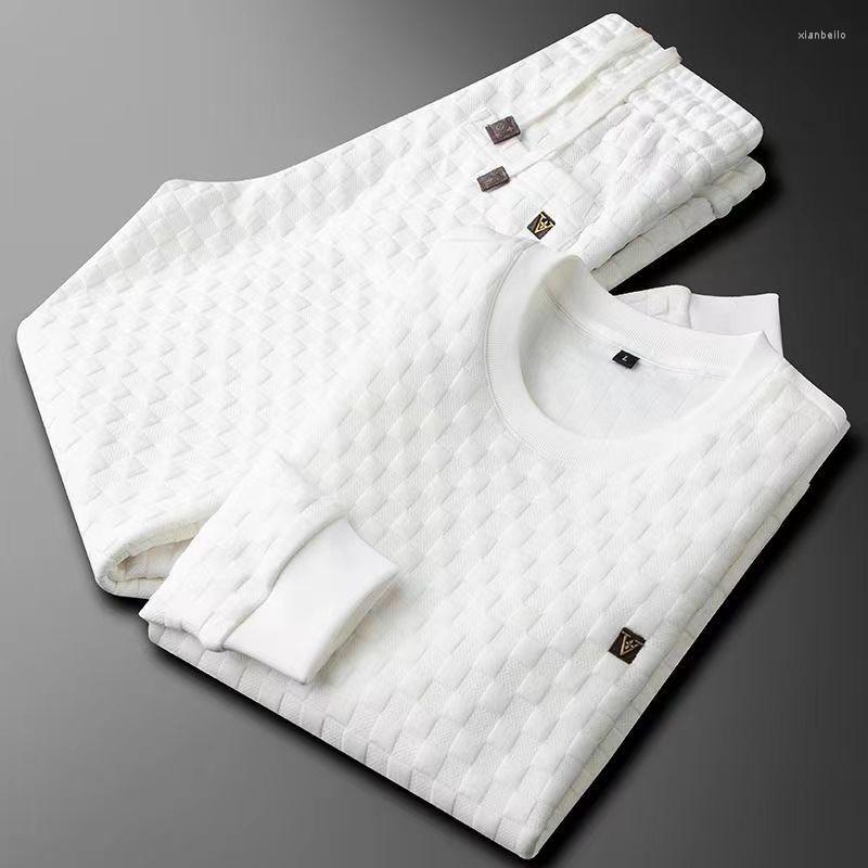 

Men's Tracksuits 2023 Spring Autumn Men's Two Piece Set Linen Fabric Casual Sweatshirt And Sweatpants Mens Sports Suit Fashion Tracksuit, Top