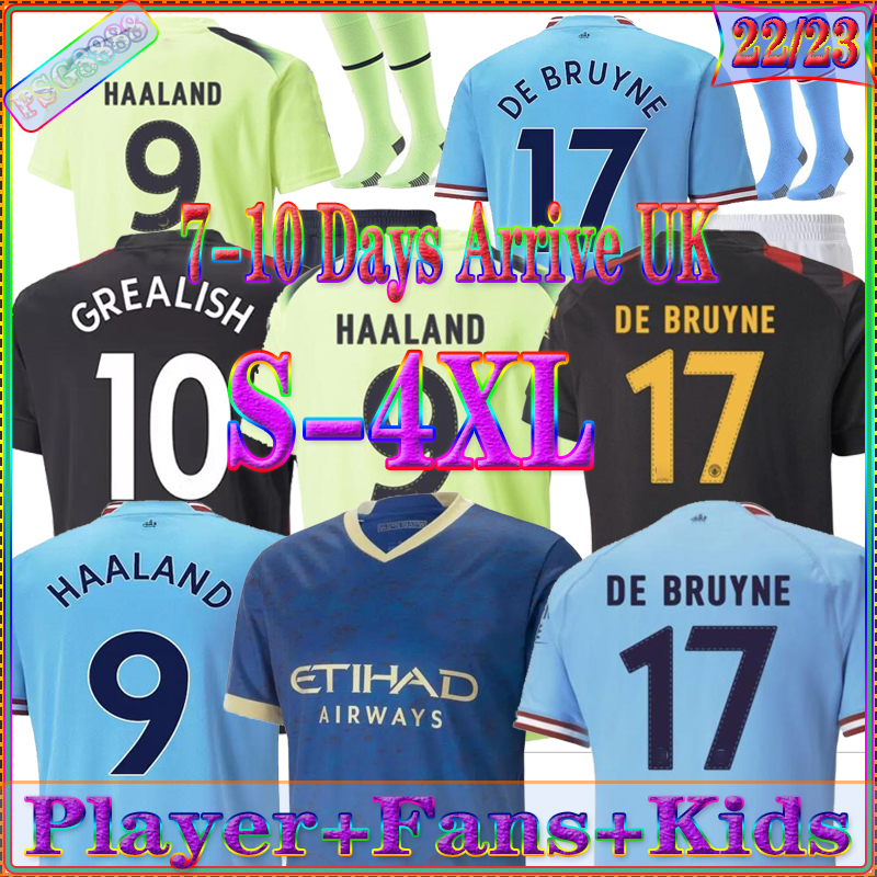 

22 23 HAALAND Man CityS soccer jerseys 2022 2023 Player Fans GREALISH FODEN STERLING football shirt shirt DE BRUYNE GESUS BERNARDO MAHREZ Maillot Foot men kids kits