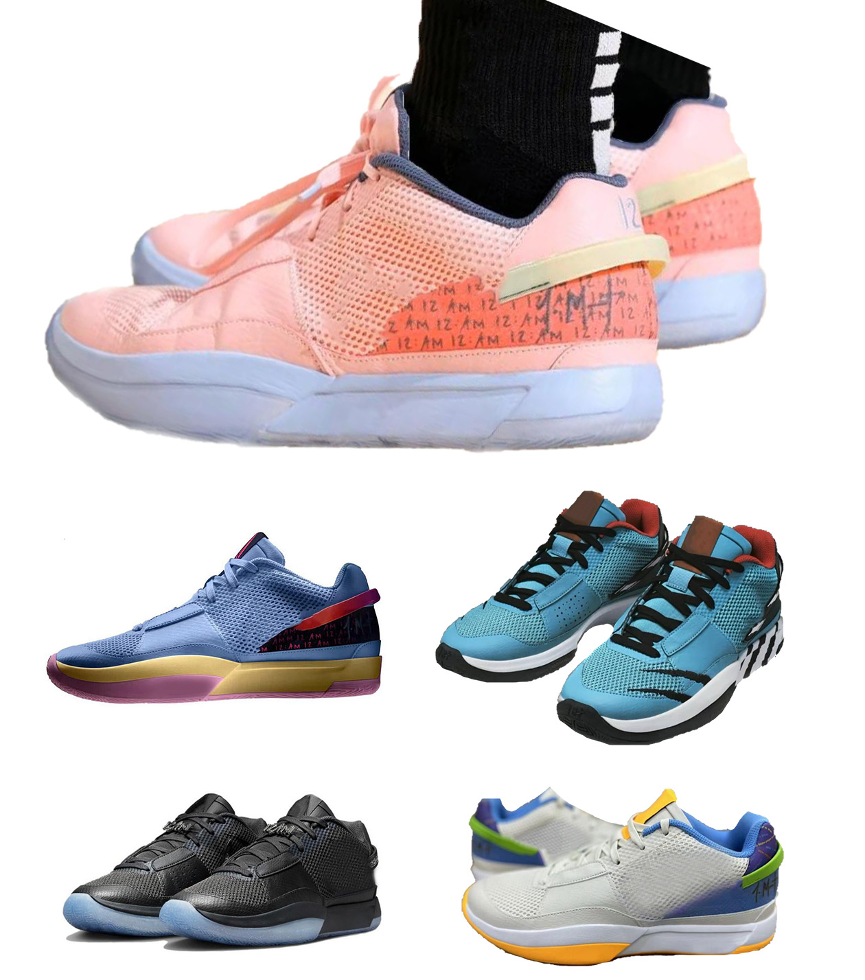 

basketball shoe Ja 1 Day 1 Ja Morant first signature Sneakers Men For Sale Grinch Dark Grey Pure yakuda Platinum Bright Mango yakuda Discount Sneaker damping, Green black