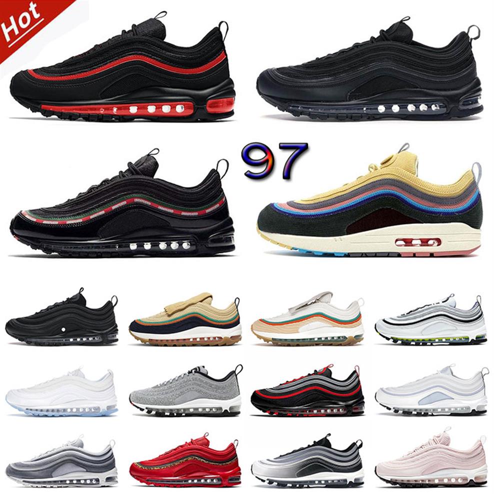 

97 Mens Womens Running Shoes Air 97s Undefeated Black Sean Wotherspoon Triple White Black Reflective Bred OG Gradient Fade Max Men228E, B50 36-45 london summer of love