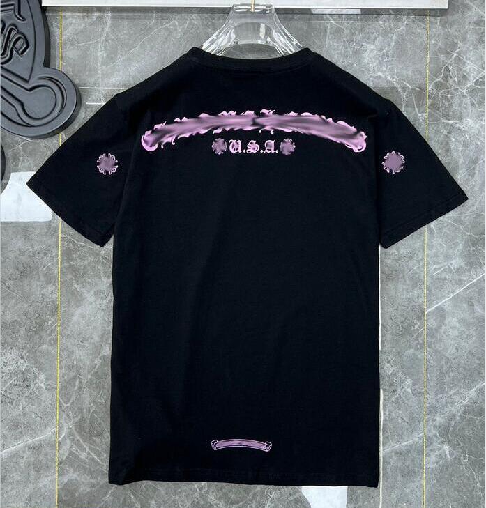 

Summer Men's Classic t Shirt Heart Fashion Ch High Quality Brand Letter Sanskrit Cross Pattern Sweater T-shirts Designers Chromes Pullover Tops Cotton T-shirts, Postage subsidy