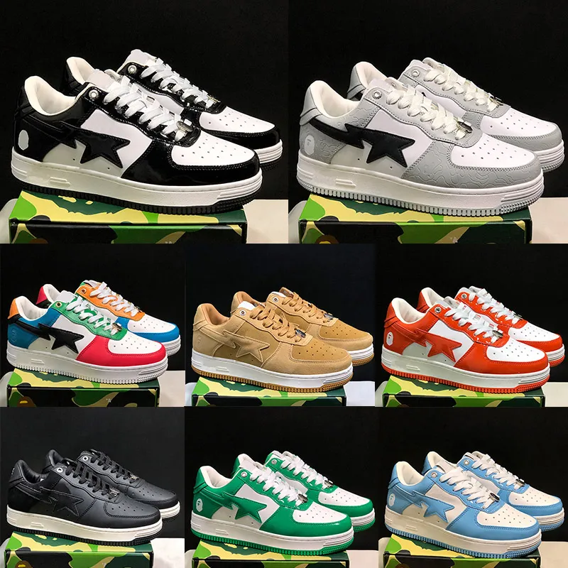 

with box Bapesta Bapestas Baped Sta Casual Shoes Sk8 Low Men Women Black White Pastel Green Blue Suede Mens Womens Trainers Outdoor Sports Sneakers Walking Jogging, Bubble column