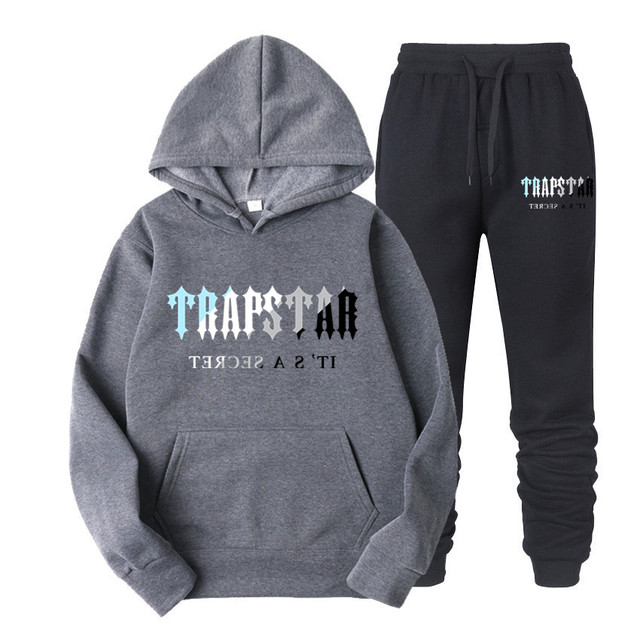 

tracksuits 2023 trapstar printed sportswear mens men colors warm two pieces set loose hoodie sweatshirt pants jogging 3hff, Pink