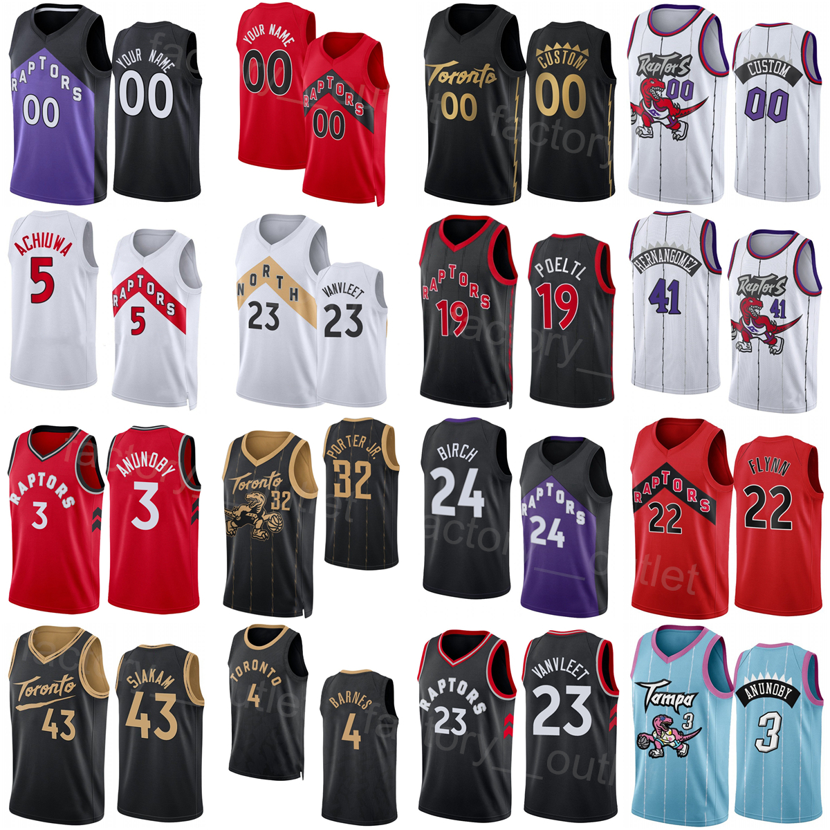 Écran Print Man Woman Basketball Precious Achiuwa Jerseys 5 Chris Boucher 25 Malachi Flynn 22 Jakob Poeltl 19 Scottie Barnes 4 Fred Vanvleet 23 P
