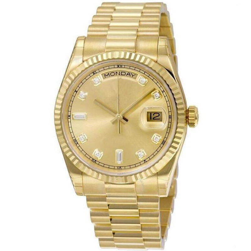 

19 Styles Luxury watch mens watches DAY DATE automatic mechanical movement Gold dial glide smooth 40MM Stainless steel case strap Wristwatches, Only make watch waterproof