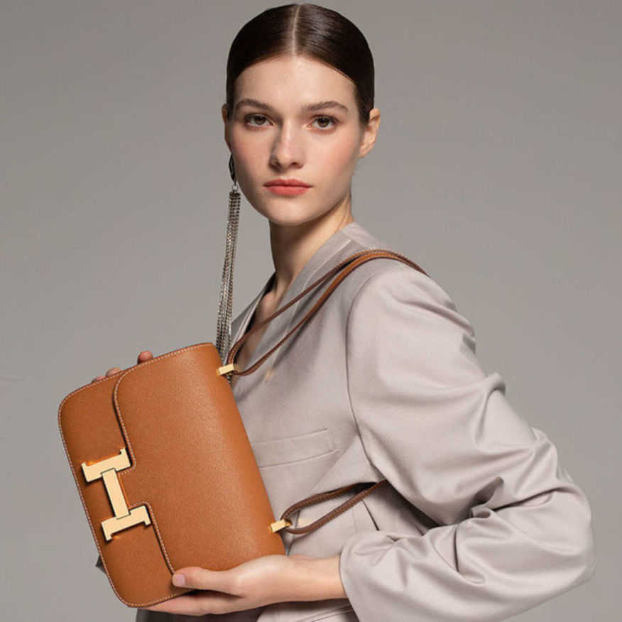 

Designer Constances Bags Herme Constanc Herme Bags Leather Designer Hbutton Kangkang Bag Womens 2023 New Fashion Single Shoulder Messenger H, Sky blue