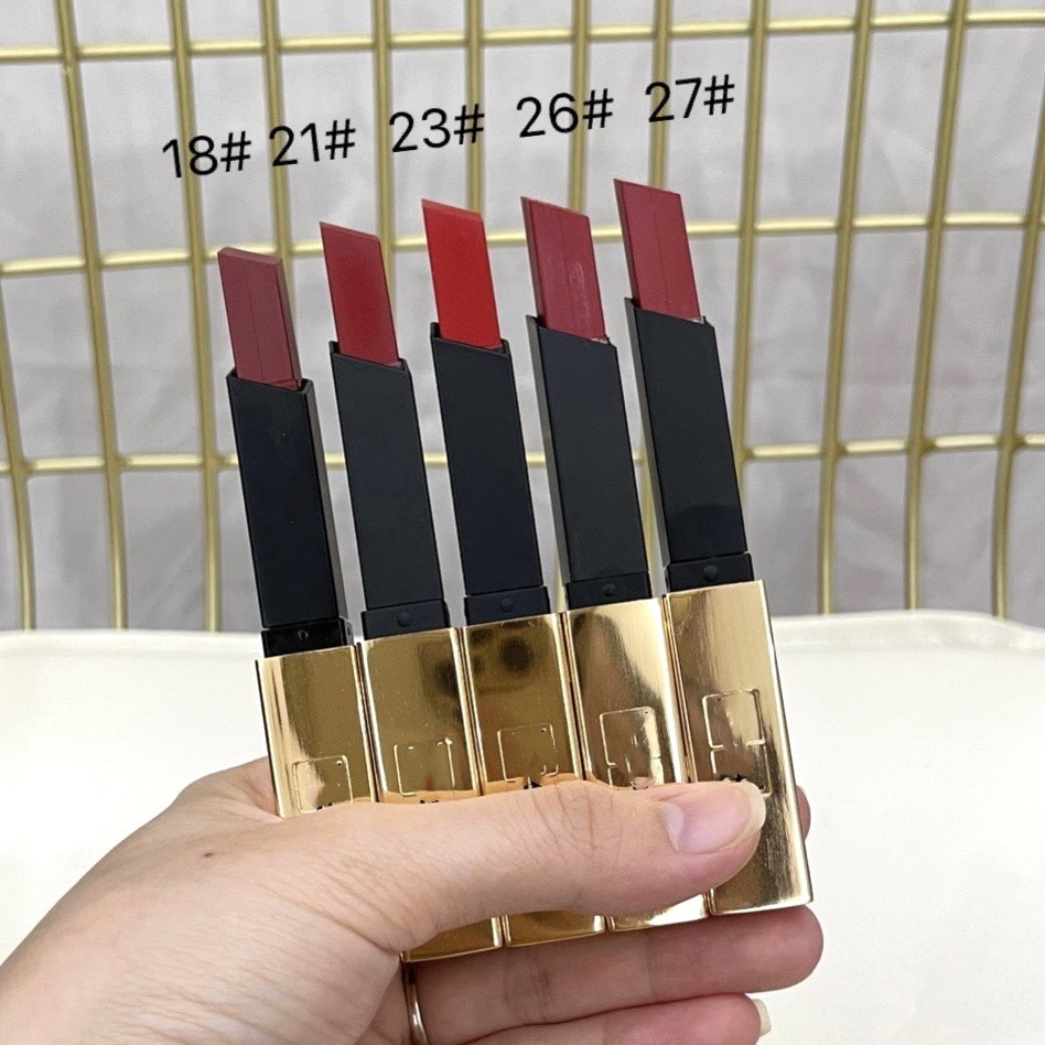 

9 colors Lipstick Gold bar New Arrival the leather matte lipstick lip Color full size makeup LIPSTICK, Mixed color