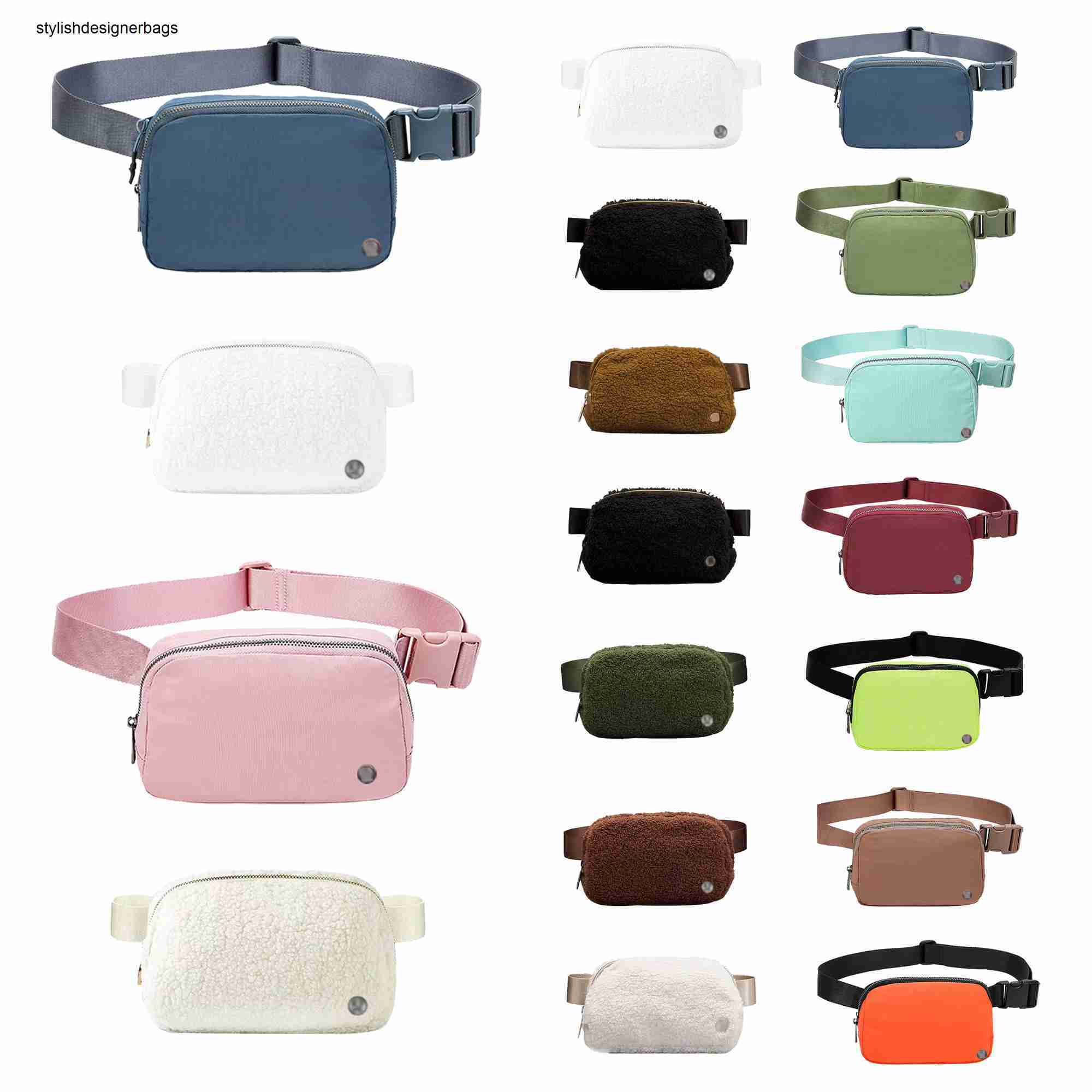 

Womens bum lulu everywhere Fleece chest Crossbody Bag Luxury designer teddy yoga belt bag bumbag nylon fanny pack mens lambswool handbag 0223V23, Teedy-white