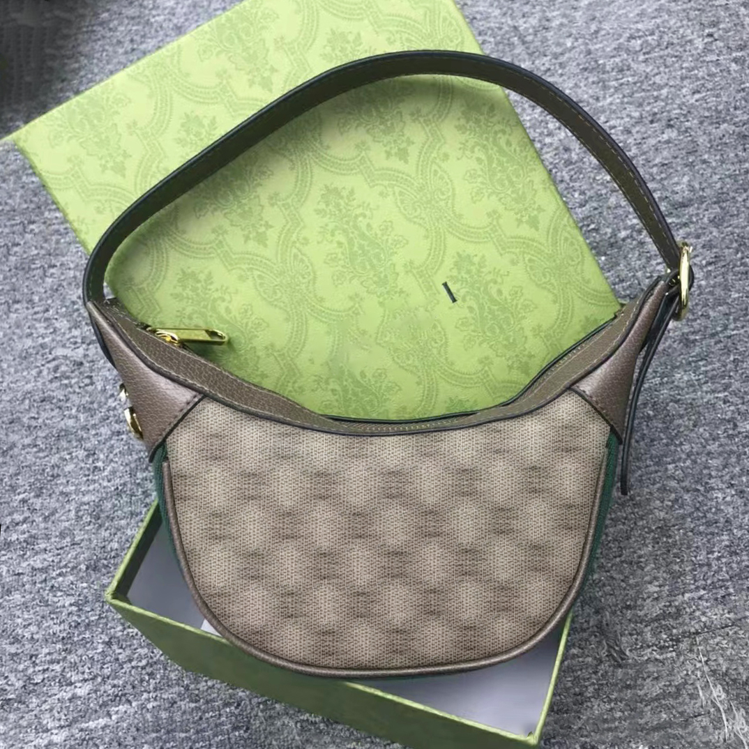 

fashion Half moon clutch Bags underarm Bag Cross Body canvas pouch Womens mens zipper Double G Totes Shoulder Luxury Designer Classic Leather Ophidia handbag purses