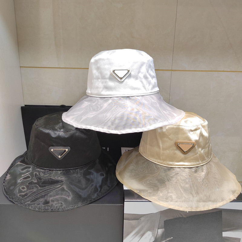 Womens Designer Triangle Straw Hat Fashion Knitted Cap For Men Woman Wide Brim Hats Summer Bucket Outdoor Beach Hats 3 Styles