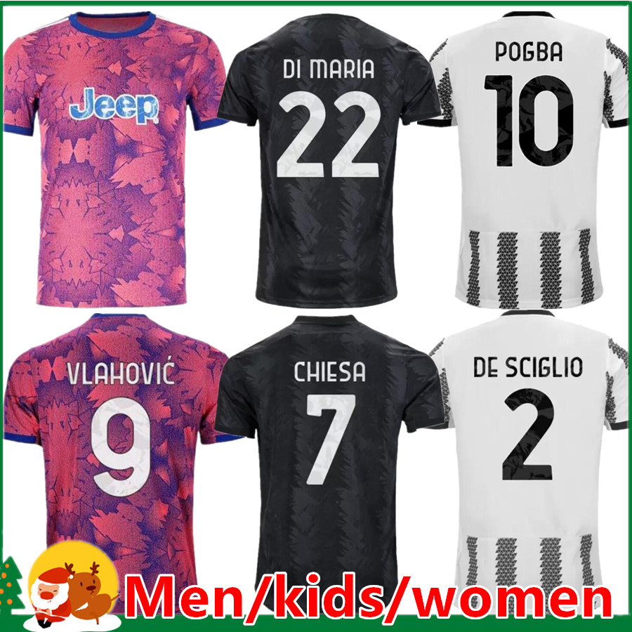 

22 23 VLAHOVIC CHIESA MILIK soccer jerseys 2022 2023 POGBA men kids kit set BONUCCI football shirts kit DI MARIA uniform socks Kean Kostic Fagioli JUVENTUS, 22/23 home