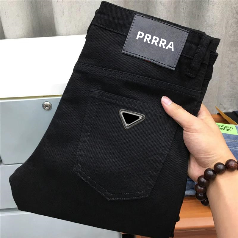 

fashion brands design mens jeans dress pants prdda original correct style plain black and white stretch slim business casual wash jeans casual denim pants