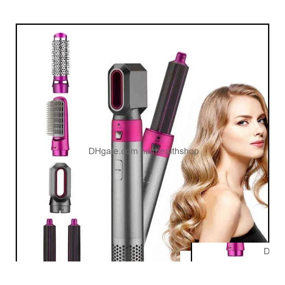 

Hair Dryers Care Styling Tools Products Curling Irons Electric Dryer 5 In 1 Hairs Comb Negative Ion Straightener Brush Blow Air Wrap Dhppo