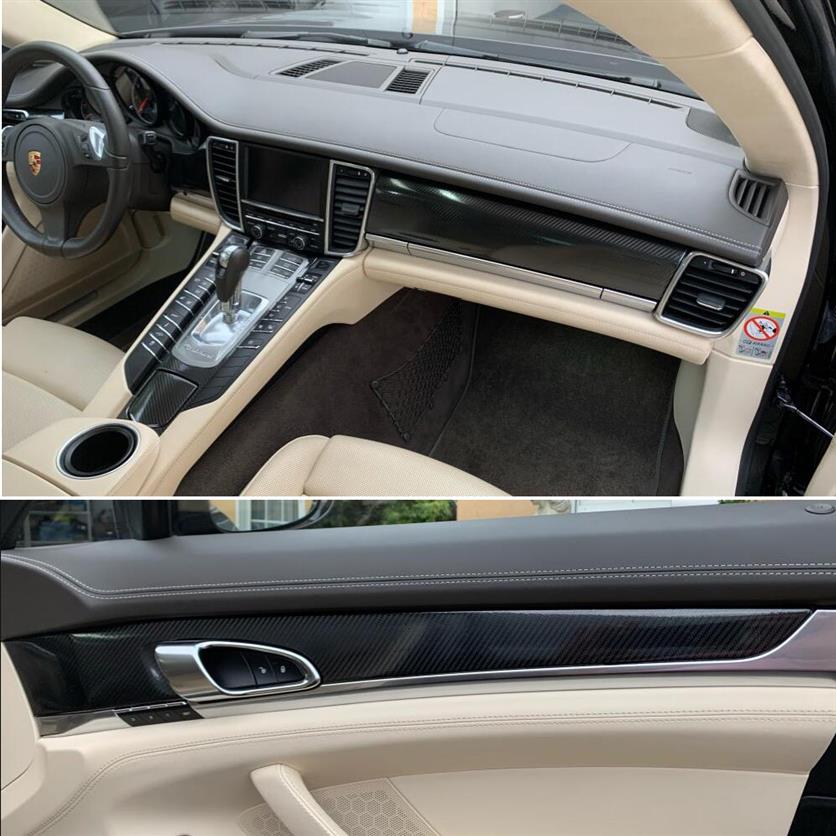 

For Porsche Panamera 2010-2016 Interior Central Control Panel Door Handle Carbon Fiber Stickers Decals Car styling Accessorie265v, Right hand drive