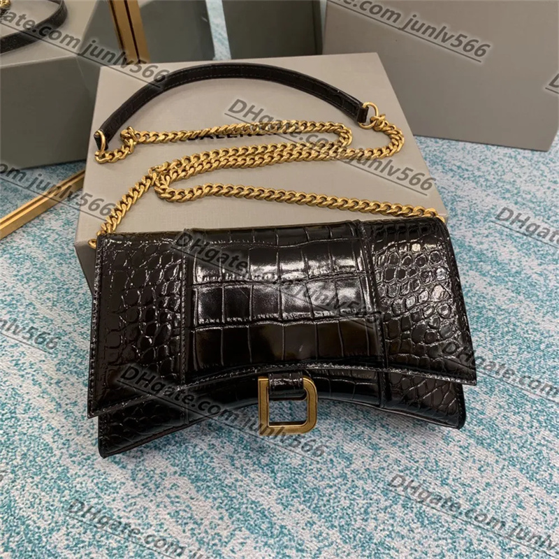 Top designer women's hourglass chain shoulder bags wallet cross body Purse crocodile half moon backpack letter women's Card Holders Coi