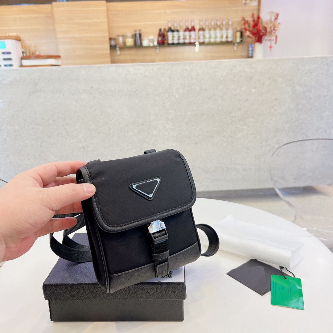 

Small Mini Crossbody Shoulder Bag Fashion Designer Fabric Flap Bag Protable Men Shopping Purse With Adjustable Strap, Black