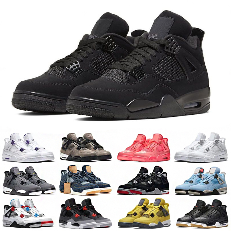 

4s basketball shoes Jumpman for men 4 Thunder Sail Black Cat Oreo Retro Military Infrared Metallic Purpl Grey University Pink sports mens womens outdoor sneakers, 20
