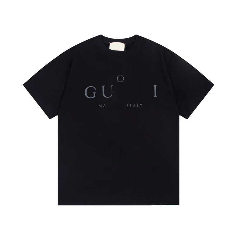 

Designer Luxury Guggi Classic Spring New Letter Printing Round Neck Short T-shirt Casual Loose Men' And Women' Bottom Half Sleeve