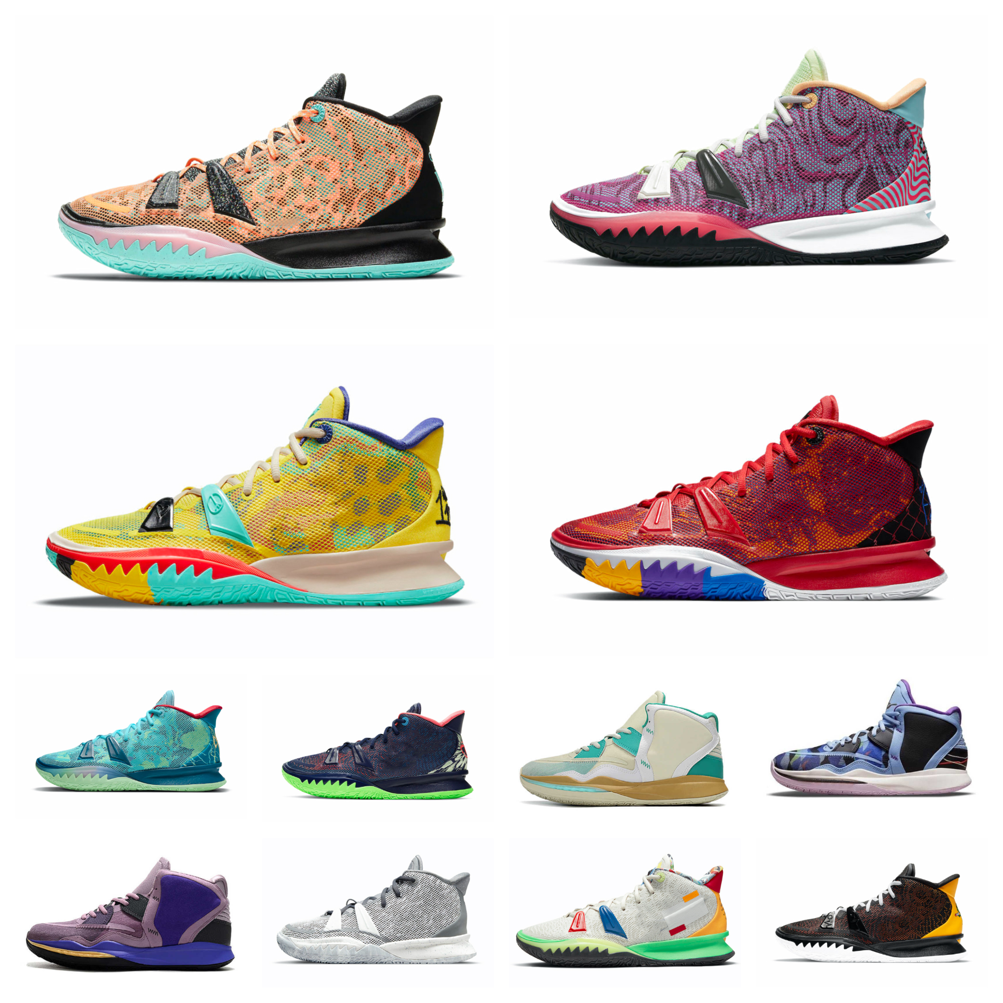 

2023 Kyrie 7 basketball shoes One World People Chip Copa Grind 5 mens Kyries 7s Irving 5s sponge sandy Creator Hendrix Horus Rayguns, E012