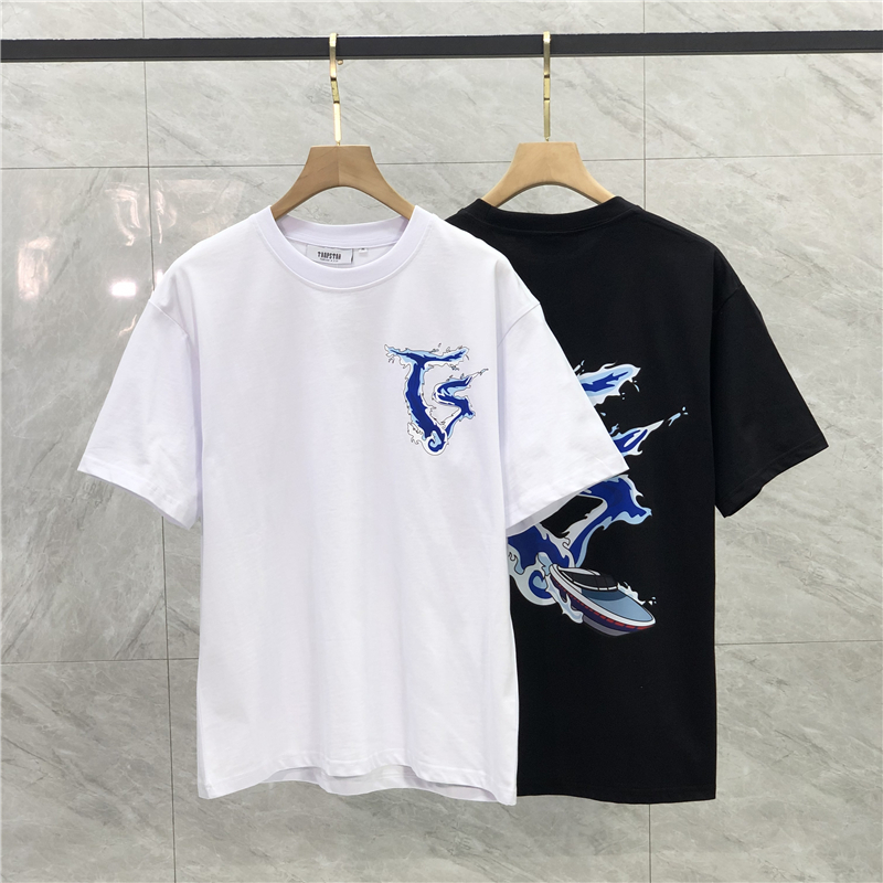 

Rock star clothing Designer graphic t shirts Men's T-Shirts Fashion High Street Short Sleeves Summer Casual Breathable Crew Neck Speedboat spray short sleeve