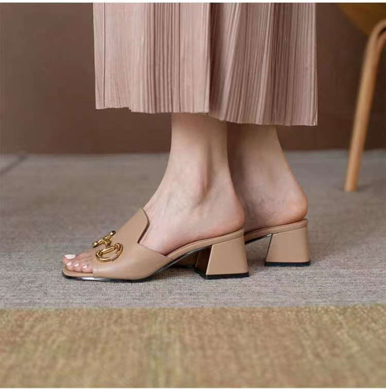 

designer slides heels Sandals woman slippers fashion comfortable non-slip wear resistant Designers Heel flats woman 2cm 3cm 7cm slipper womens slide flat sliders, Style 10