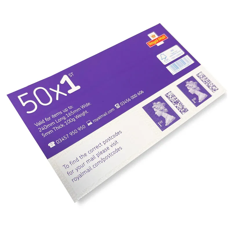 

UK stamps 50 x 2nd Class Sheet Royal Mail Security Crafting stamps (not for postage) wholesale