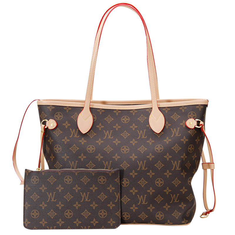 

Fashion Women bag designers bags 2pcs shoulder Handbag Handbags Messenger Bag Credit card holder Coin purses tote female purse wallet with small wallet, Brown grid