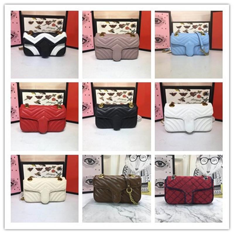 

9A Designer Marmont Quilting 446744 Small Shoulder tote Bag crossbody Blue Leather Luxury Matelasse Mini Chain fashion cross body womans totes Bags 22cm