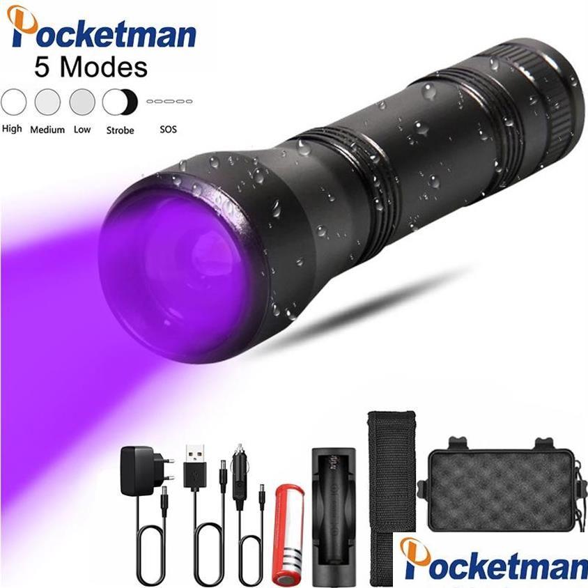 

Flashlights Torches Modes Led Uv Traviolet Torch With Zoom Function Mini Black Light Pet Urine Stains Detector Scorpion Hunting Torc Dhua1