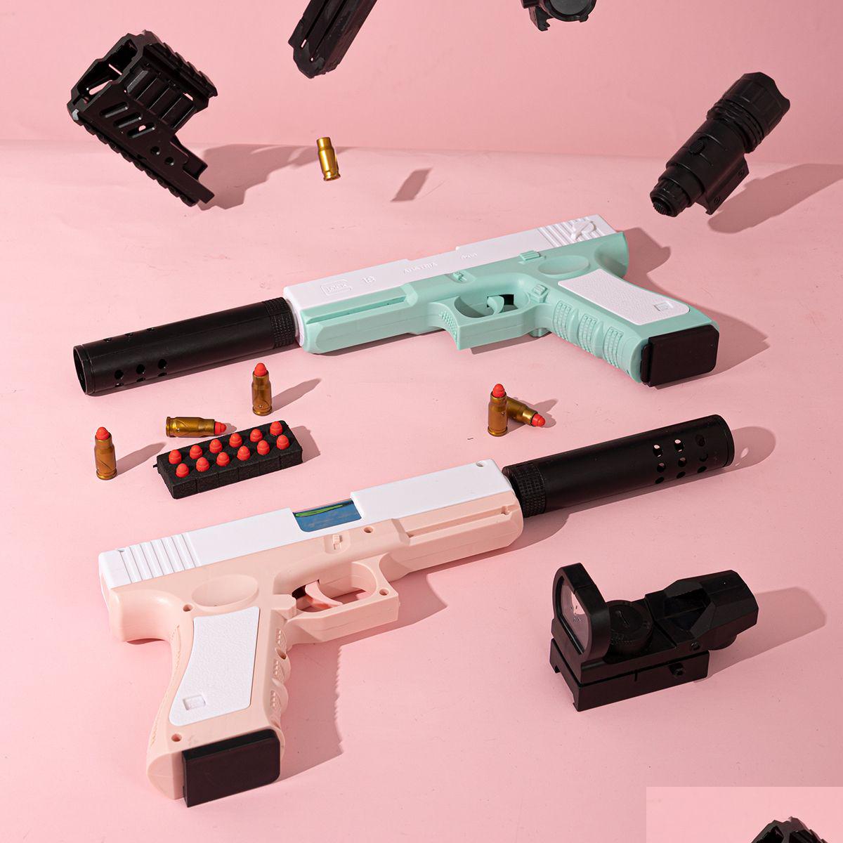 

Gun Toys Aron Color Glock Toy Pistol Soft Shell Ejection Blaster Handgun Plastic Shooting Model For Kids Adt Outdoor Game Drop Deliv Dhjz5