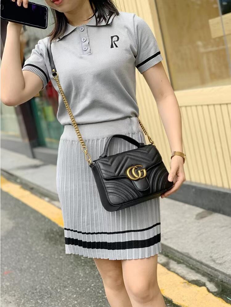 

chain shoulder bag Luxury Designer New Style Marmont Shoulder Bags Women Gold Chain Cross Body Bag PU Leather Handbags Purse Female Messenger Tote Bag card, Beige