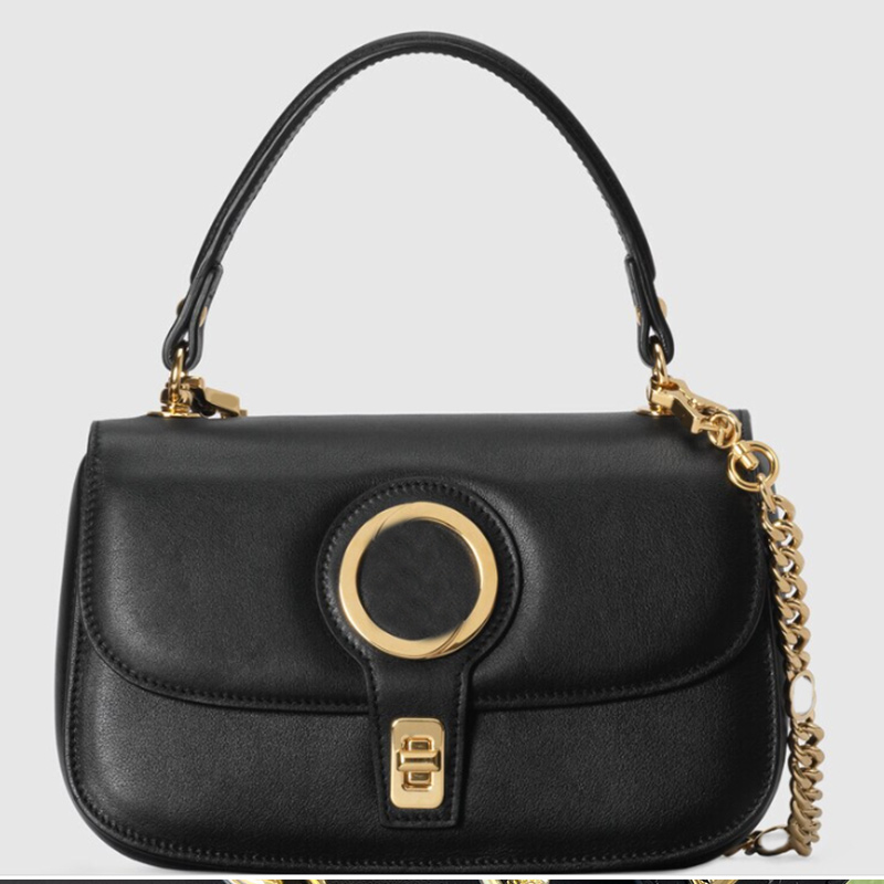 

Blondie Crossbody Bag Women Small Handbags Purse Genuine Leather Removable Chain Strap Circular Letters Top Handle Gold Hardware Turnlock Shoulder Bags