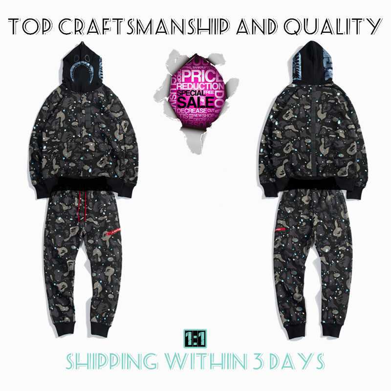 

Top Craftsmanship Mens Hoodies Suit Hoodie Designer Jacket Shark Pullover Tiger Full Zip Color Harajuku Sweatshirt Fashion Co-branding Camouflage Hoodyskvwoo, No.1