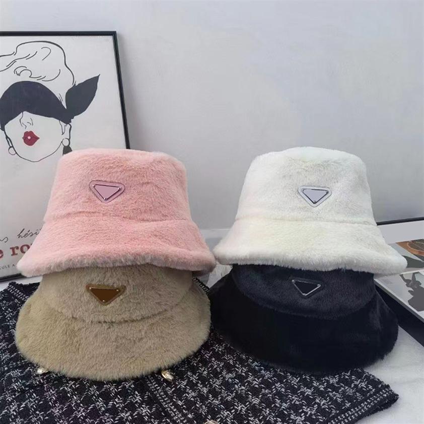 

Luxurys designers Bucket Hats Faux mink fur temperament female autumn and winter buckets letters temperament fashion very pretty2710, Pink