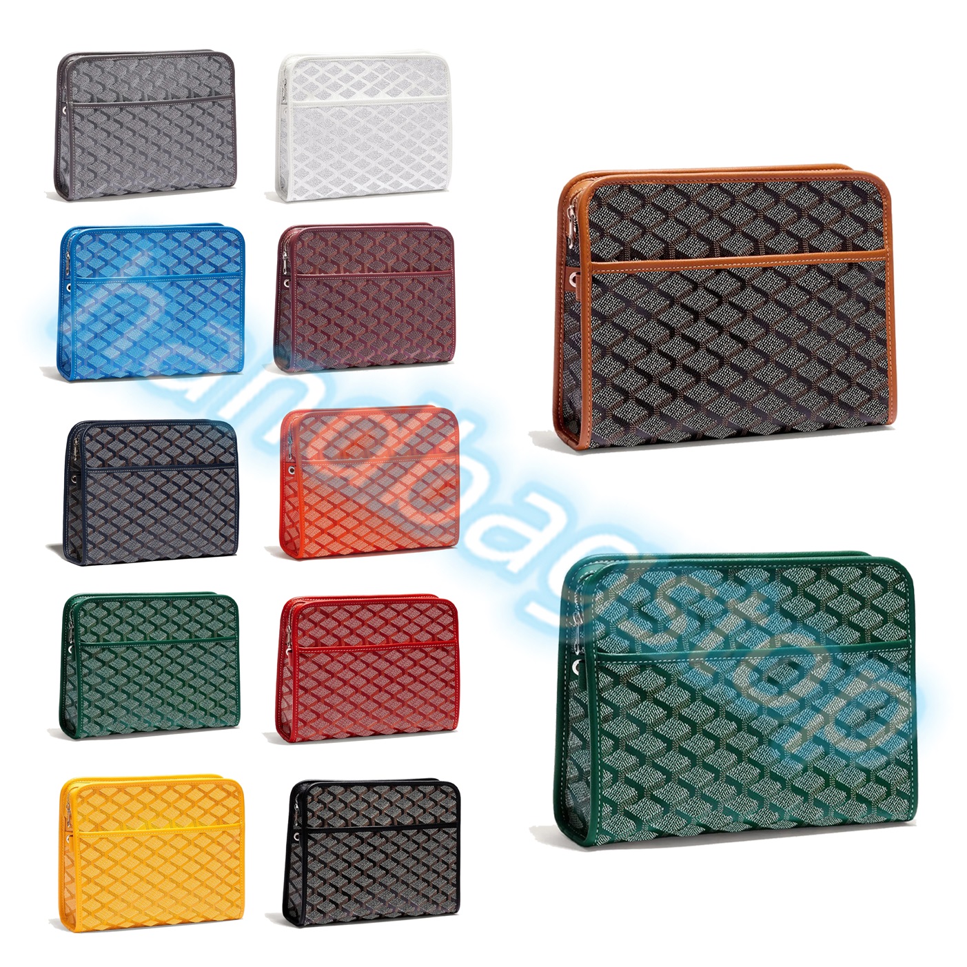 

Toiletry Kits zipper large Bag Designer Luxury Cosmetic Organize Goya JOUVENCE womens mens purses wash Clutch Genuine leather handbag gift CrossBody Shoulder Bags, White