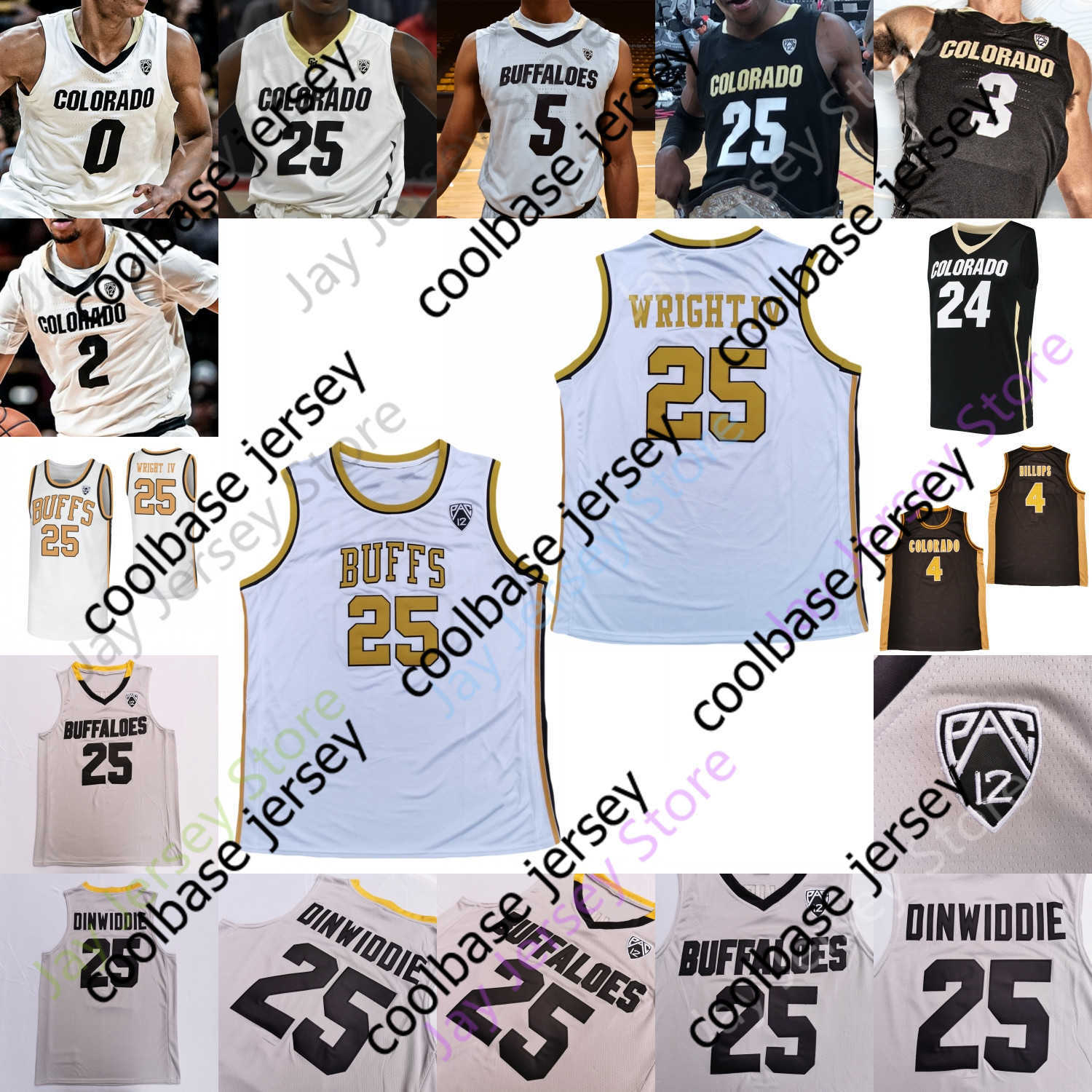 

Colorado Buffaloes Basketball Jersey NCAA College Maddox Daniels Burks White Nique Clifford Jabari Walker Keeshawn Barthelemy Horne O'Brien, Light grey