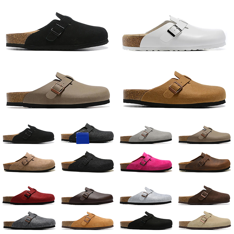 

men women Birkens sandals Clogs Leather designer slide slipper white black causal sneakers, 16