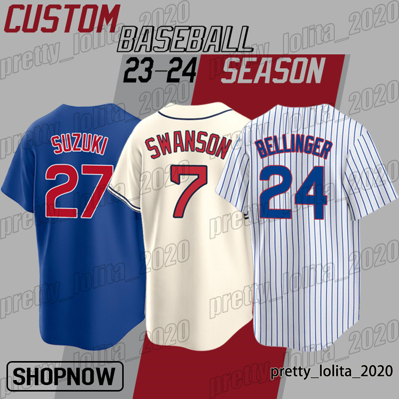 

24 Cody Bellinger Baseball Jersey Dansby Swanson Seiya Suzuki Patrick Wisdom Christopher Morel Ian Happ Jerseys Marcus Stroman Nelson Velazquez Nico Hoerner, Woman custom jersey (xx)