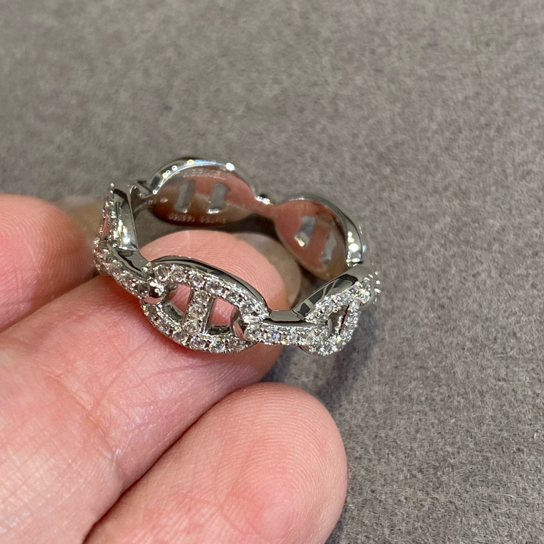 2025 Luxury quality charm punk band ring with diamond hollow design have stamp PS3199