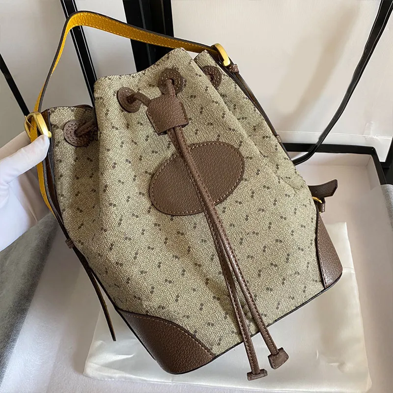 

Womens Designer Drawstring Bucket Bag Ophidia Shoulder Bags Barrel Handbags Backpack Luxurys Leather Crossbody Classic Letter Prints G Purse 2302232D, G1-22*22cm