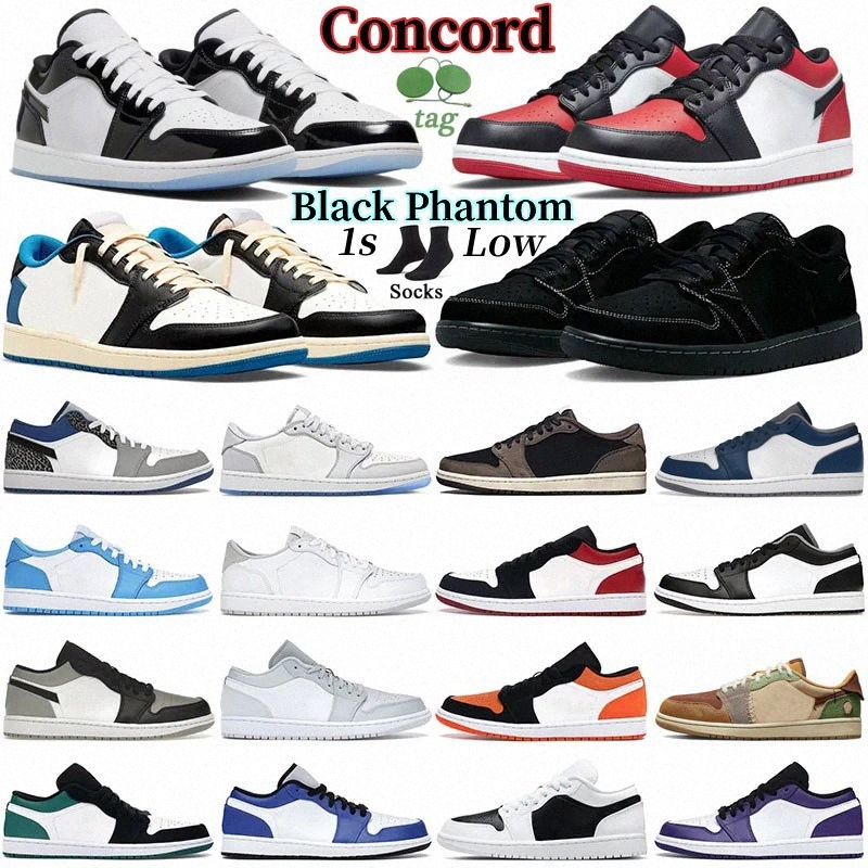 

Basketball Shoes for Men Women Jumpman 1s Low Black Phantom Reverse Dark Mocha Mochas Fragment Concord Voodoo 1 Cactus Jack Mens Trainers Sneakers, 15
