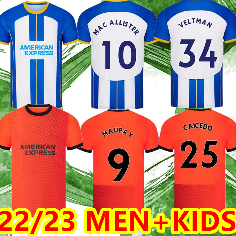 

22 23 MAUPAY CONNOLLY soccer jerseys 2022 2023 ALLISTER TROSSARD MARCH ALZATE PROPPER MARCH mens suit MAN KIDS KITS football shirt top uniforms, Away kids