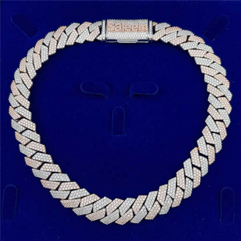 

HotsaleGold Custom Iced Out Men S925 Cuban Link Chain 15MM VVS Moissanite Diamond Hip Hop Jewelry