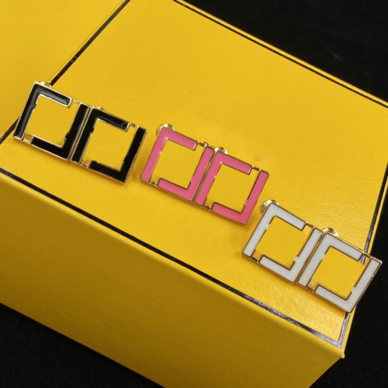 

Double Letter Charm Women Square Geometry Design Earrings Hollow Simple Lady Birthday Gift