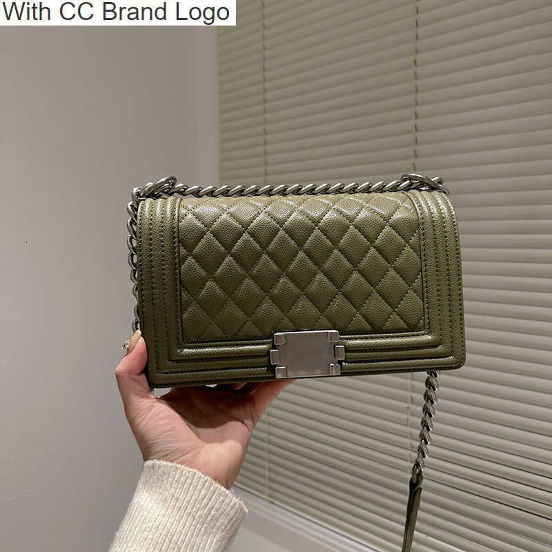 

CC Cross Body Designer Caviar Boy Medium Luxury Bags Cowhide Leather Diamond Quilted V-shaped Coin Purses Gold and Silver Hardware Classic Wallets Handbag Clutc, Black gold hardware
