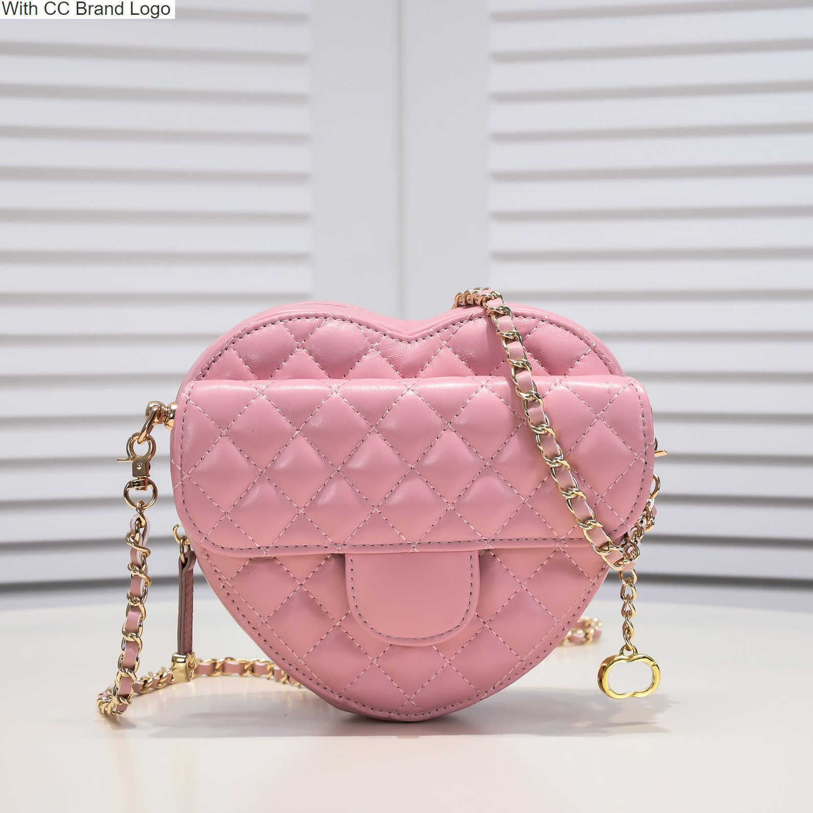

CC Cross Body Love Zipper Lambskin Hearts Quilted Bags Women Classic Mini Diamond Gold Metal Hardware Chain Crossbody Wallets Luxury Multi Pochette Pouch Handba, Box